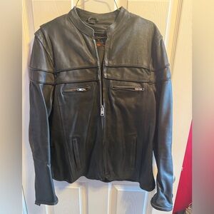 Women's Black Interstate Leather moto Jacket sz L